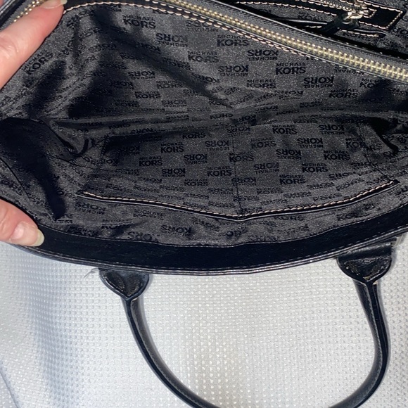 Michael Michael Kors Black Leather Satchel NWOT - Picture 9 of 14
